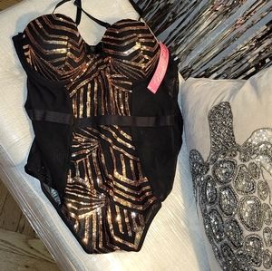 Black and Gold body suit